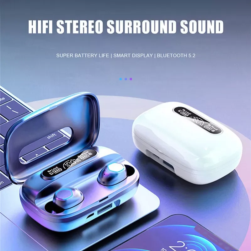 

NewStereo surroundjmt fashionable TWS Bluetooth 5.2 Earphone Wireless Headphones In-Ear Earbuds Waterproof Stereo Sports Mini He