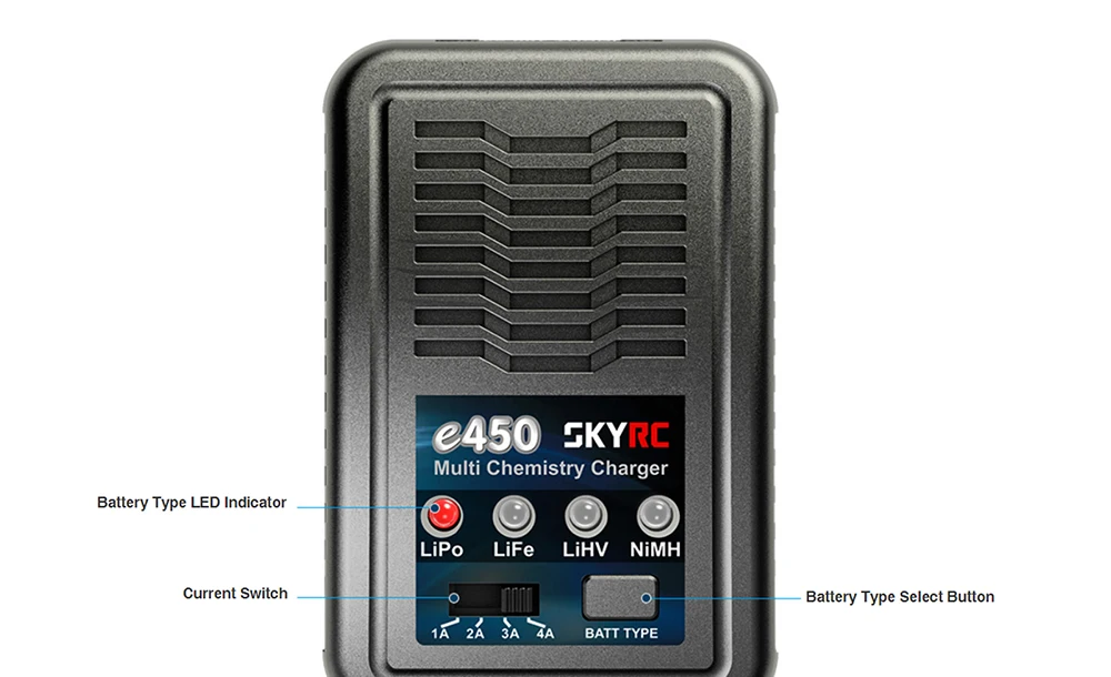 Многохимическое зарядное устройство SKYRC e450 50 Вт 4A для никель-металлогидридных