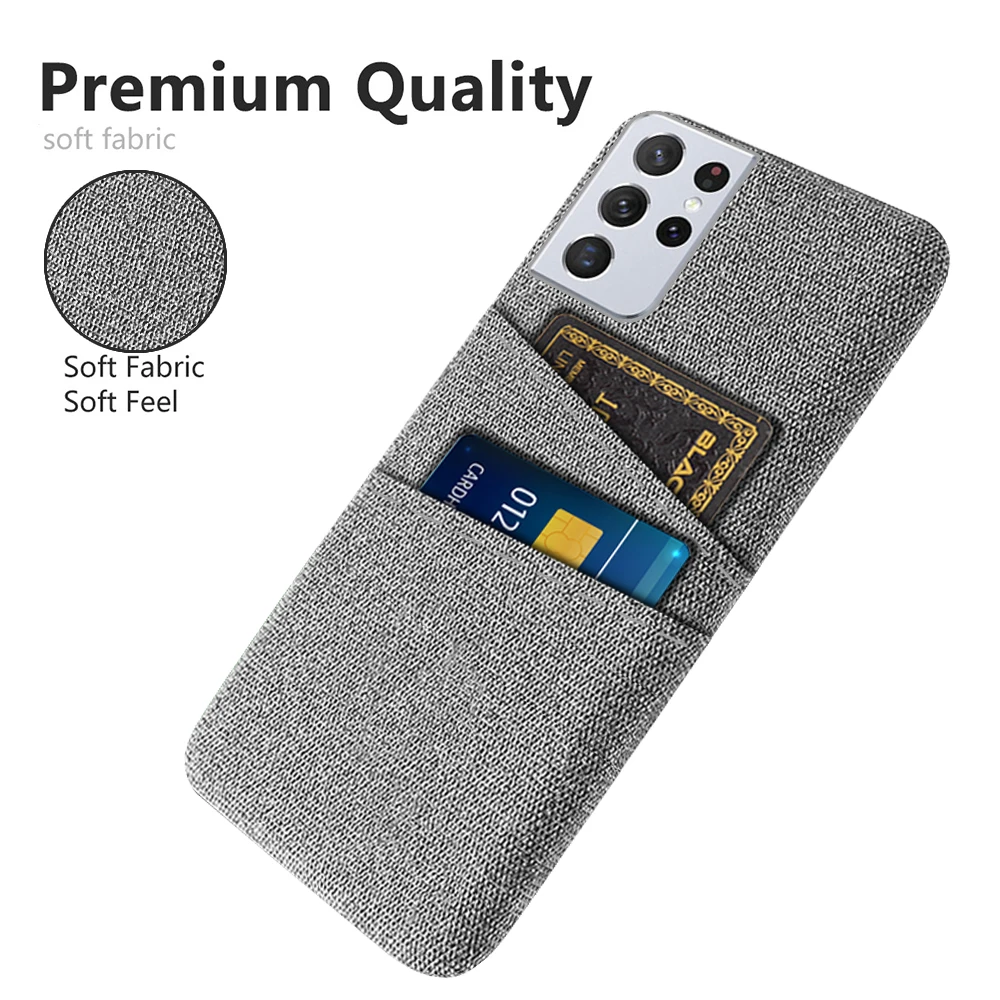 

for GalaxyS21 Ultra FE Galaxy S 21 Shell Case For Samsung Galaxy S21 Ultra Plus FE 5G Coque Dual Card Fabric Cloth Luxury Cover