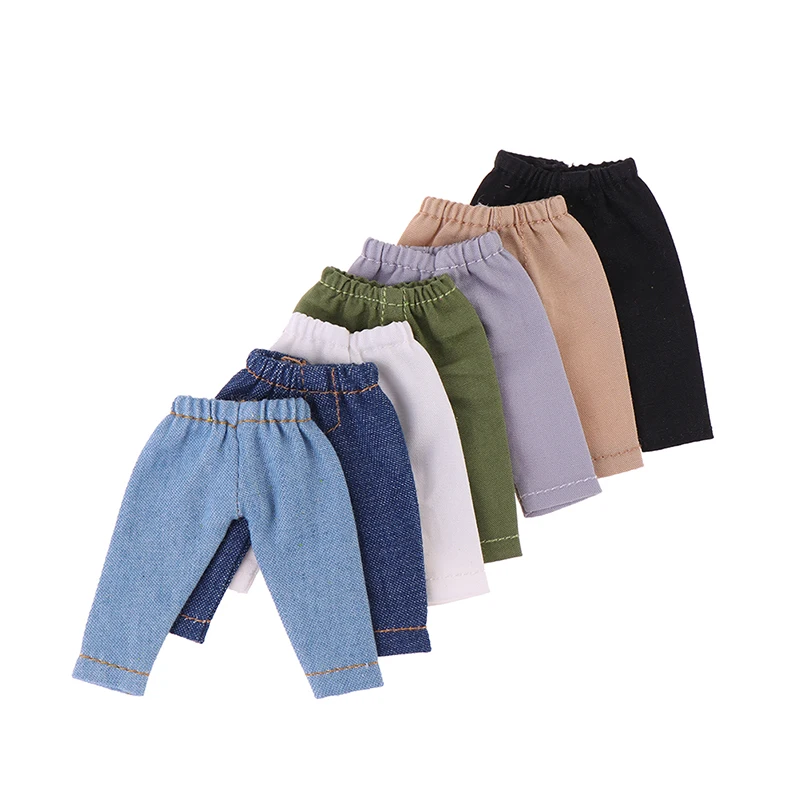 

1/12 Doll Accessories Overalls Pants Doll Trousers For OB11 Dolls Clothes Doll Denim Overalls Pocket Pants