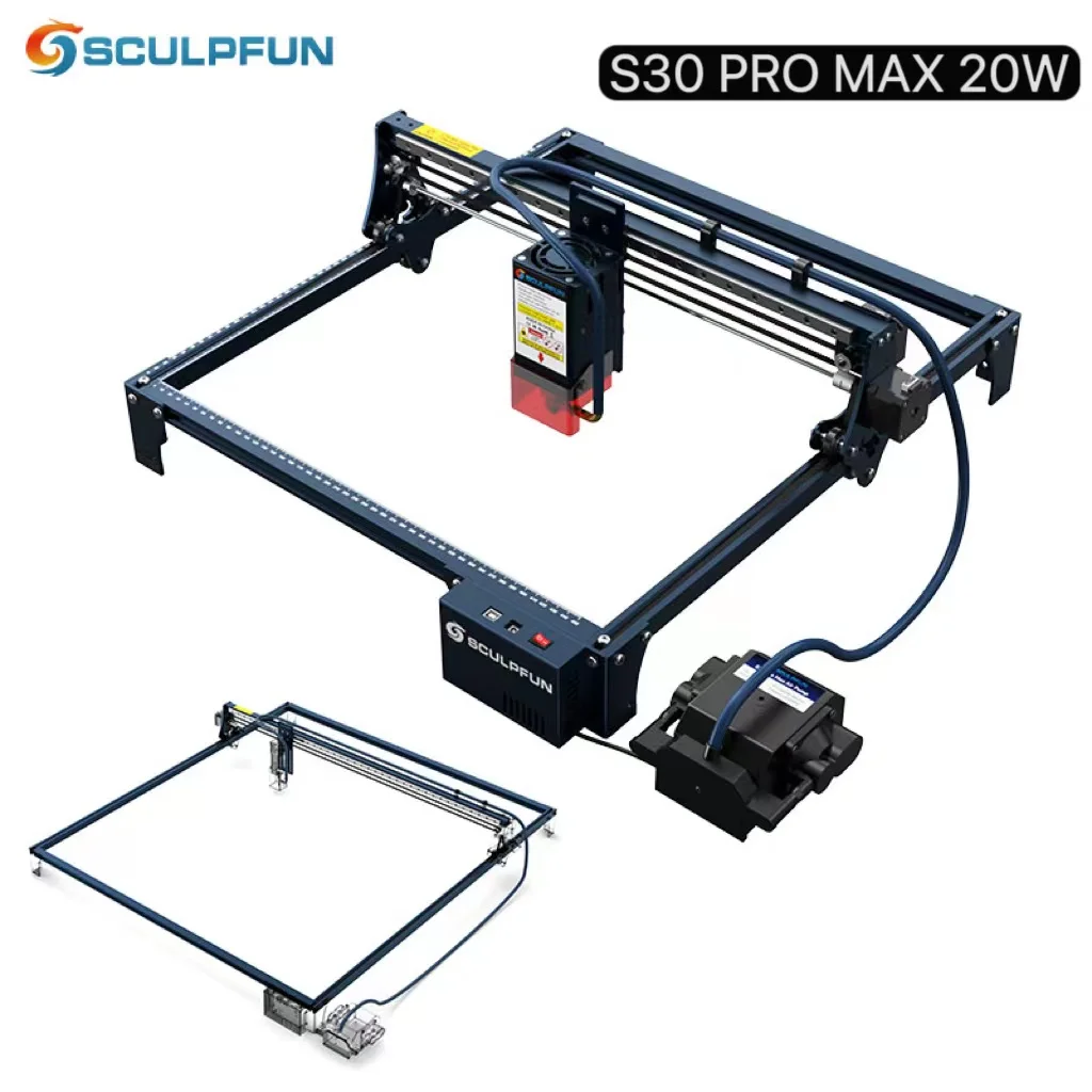 

SCULPFUN S30 PRO MAX 20W Laser Engraver Machine with Automatic Air-assist System with Extension Kit 935x905mm Engraving Area