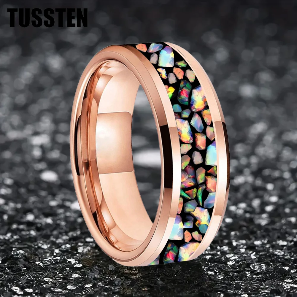 Кольцо TUSSTEN из полированного черного вольфрама для мужчин и женщин обручальное
