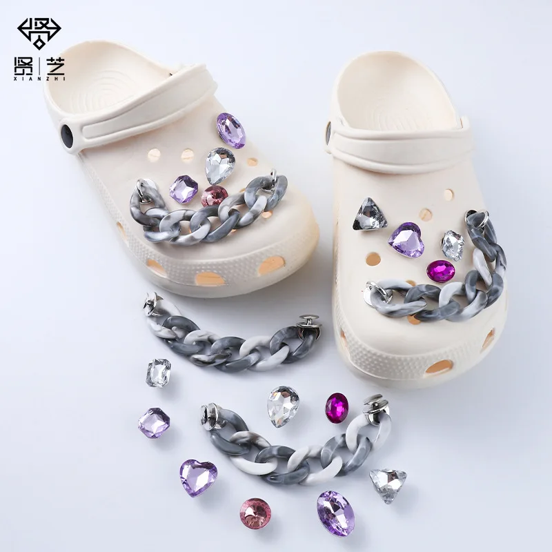 

Croc Charms Designer Rhinestones Crystal Chains Bundle Charms for Crocs DIY Accessories Decoratio