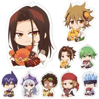anime shaman king yoh asakura cosplay keychain two sided cosplay acrylic pendant prop accessories fans gift