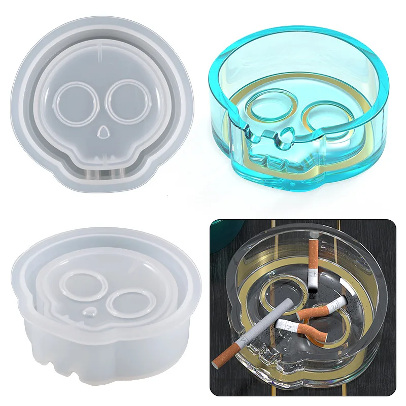 

DIY Crystal Epoxy Resin Ashtray Mold Irregular Skull Ashtray Home Decoration Storage Silicone Mold
