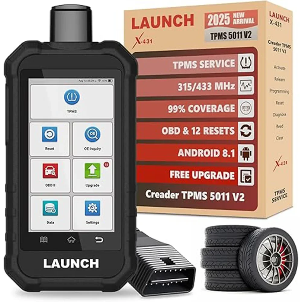 

LAUNCH X431 Creader TPMS 5011 V2 Датчик программирования давления в шинах Сканер Поддерживает все 315/433 МГц с 12 сервисными функциями