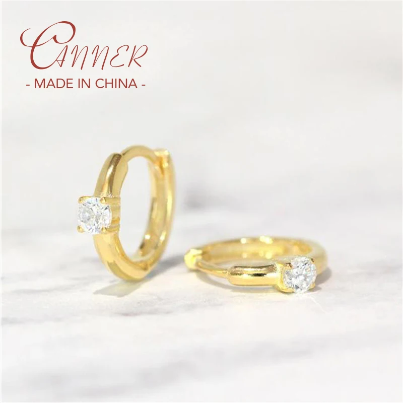 

925 Sterling Silver Earrings For Women Gold Small Hoop Earrings Girl Ear Bone Earring Zircon snake Star Eye aretes A30