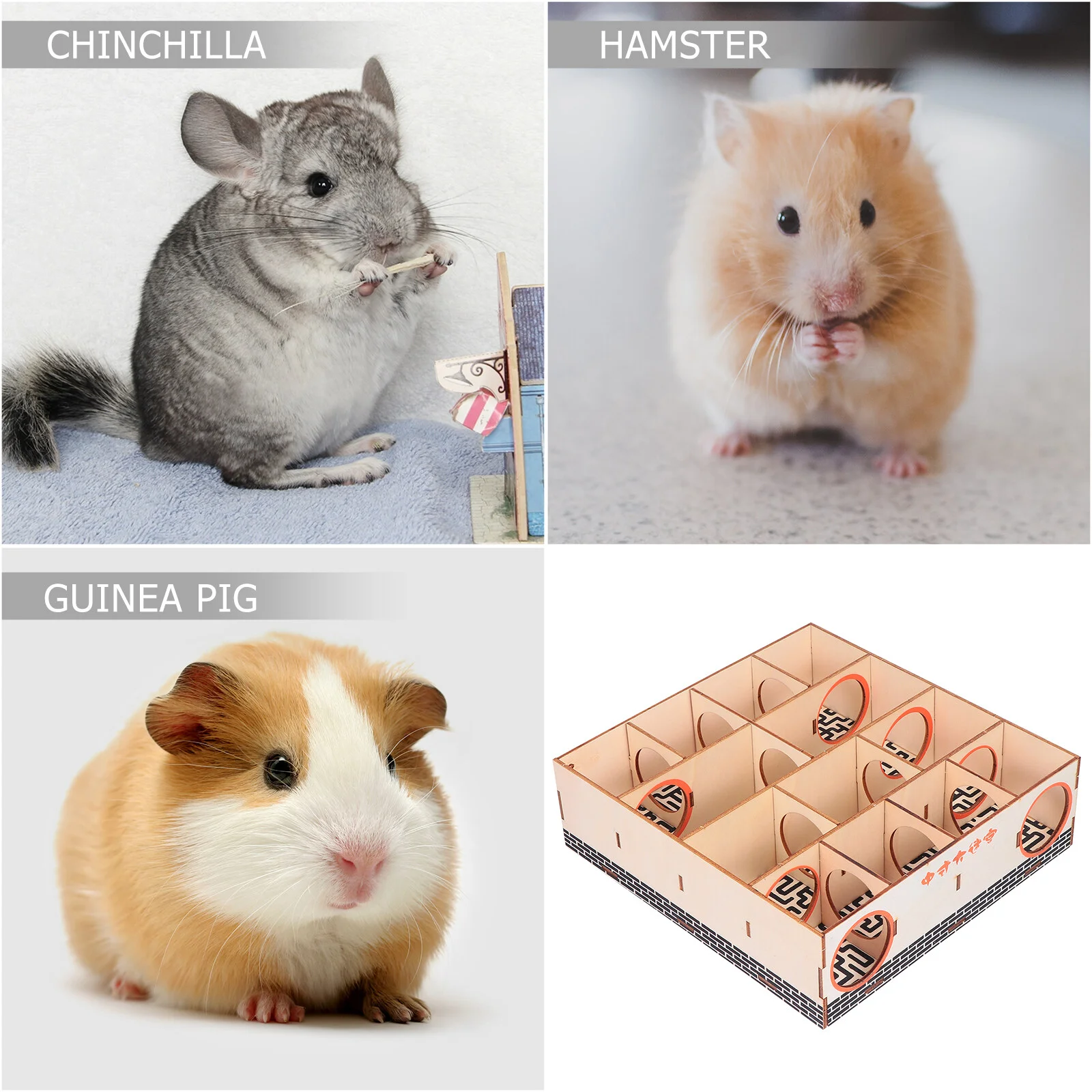 

Hamster Maze Toys Toy Tunnel Wooden Rat House Pet Wood Hideout Animal Mice Dwarf Cage Game Tubes Tunnels Kit Playground Wheel