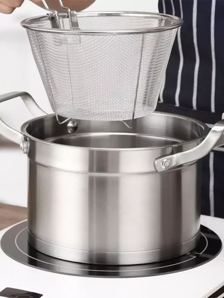 

2023NEW stainless steel french fries basket fried food filter potato cooking tools kitchen french fries basket colander tool