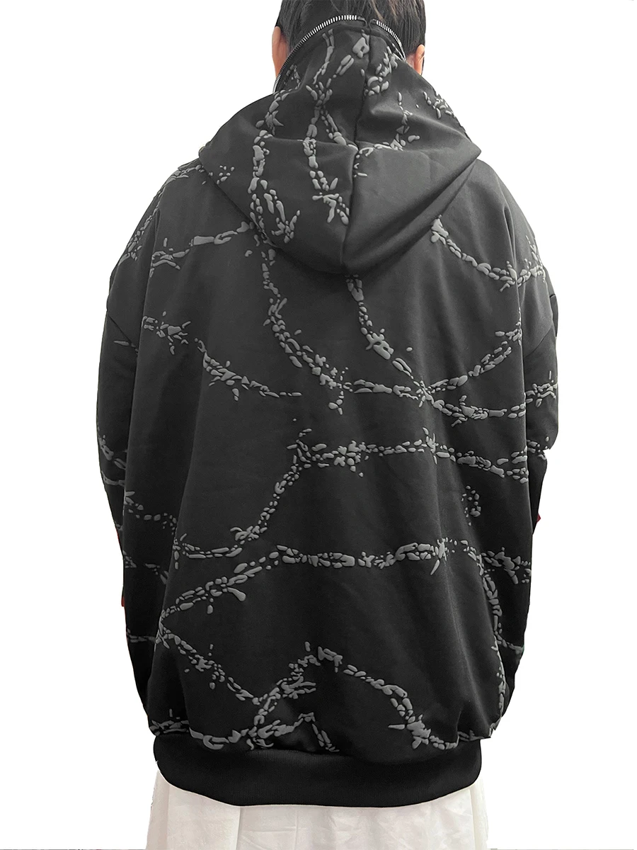 

Женская винтажная Толстовка большого размера с графическим принтом и застежкой-молнией, Повседневная Уличная куртка с карманами для осени и весны