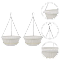 2pcs wall hanging flowerpot planter with tray indoor outdoor flower basket for garden balcony deck home decoration