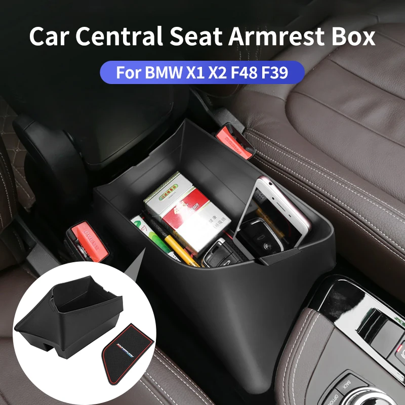 

Car Central Seat Armrest Box Console Storage Container Organizer For BMW X1 X2 F48 F39 2016-2019 Auto Accessory Left Hand Drive
