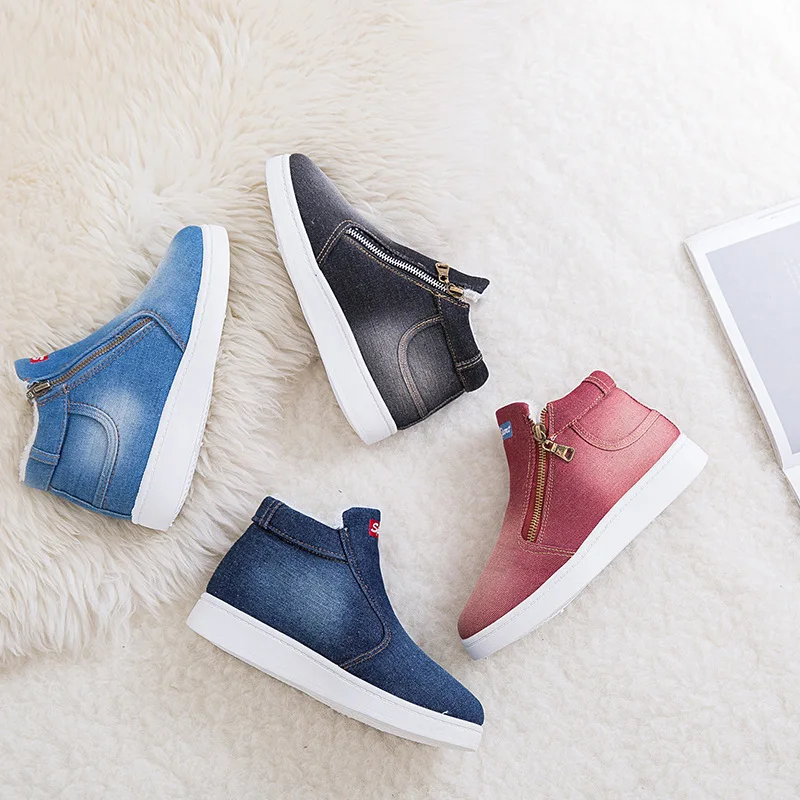 Winter Warm Women Boots Classic Canvas Shoes Thick Bottom Comfy Cowboy Boots Outdoor Fashion Shoes Ankle Botas Mujer Size 35-44