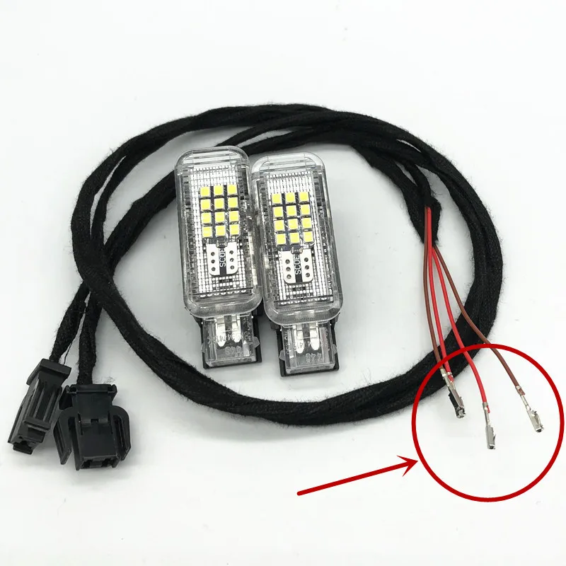 Автомобильная светодиодная белая дверная подсветка, жгут проводов для Audi A1 A2 A3 8V 8P A4 B7 B8 B9 S4 A5 A6 C7 C8 S6 A7 A8 S8 Q3 Q5 Q7 TT RS3 RS4