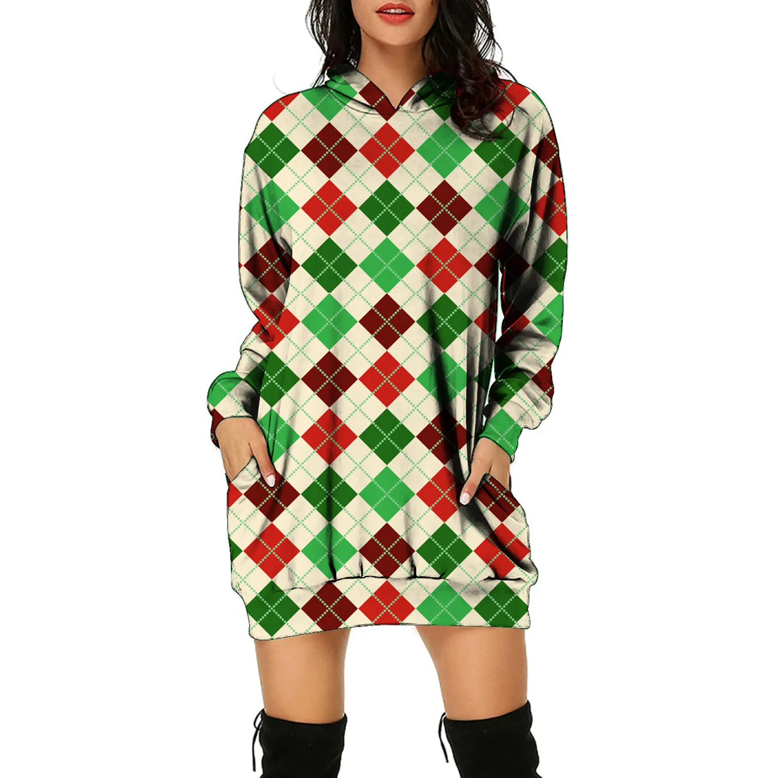 

Merry Christmas Dress 2023 Dress Women's Sexy Casual Long Sleeve Autumn Printed Christmas Women's Dress vestidos de mujer