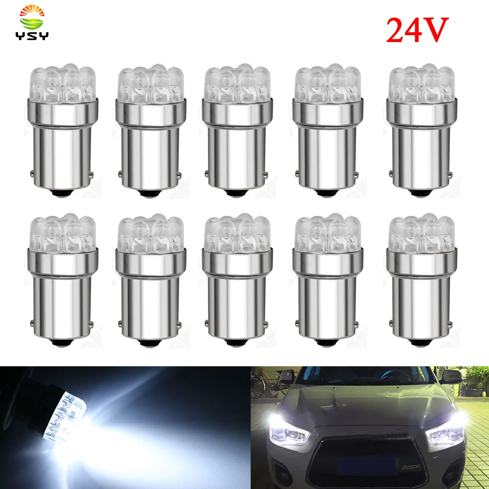 

10 шт. G18 1156 BA15S P21W 9 светодиодный 9led автомобильные поворотные сигнальные огни для грузовиков фонари заднего хода 24 В постоянного тока белый