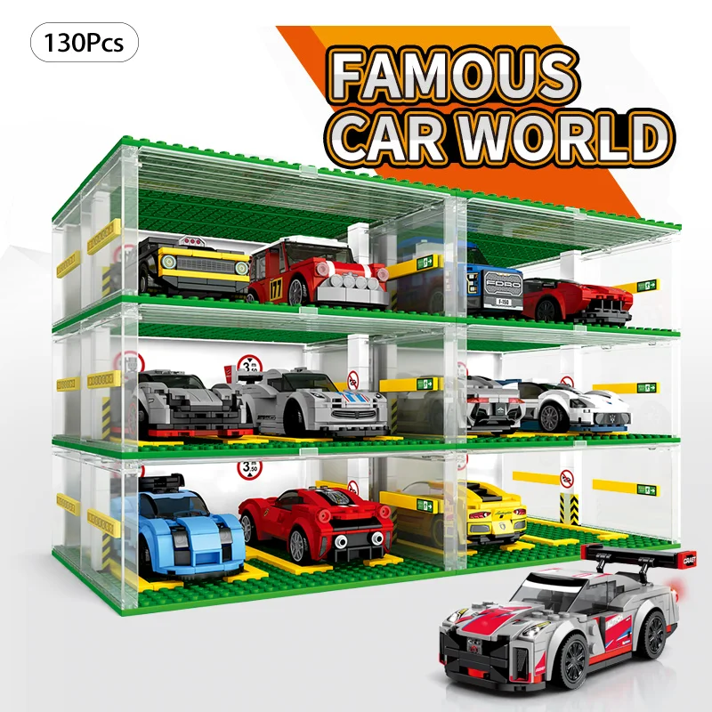 

DIY Technical Racing Car Baseplate Box Building Blocks City Garage Base Plate Model Construction Brick Toy for Children Gifts