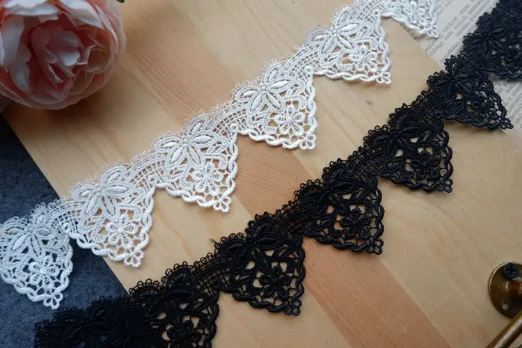 Кружевная лента с вышивкой из полиэстера французское кружево гипюровая ткань