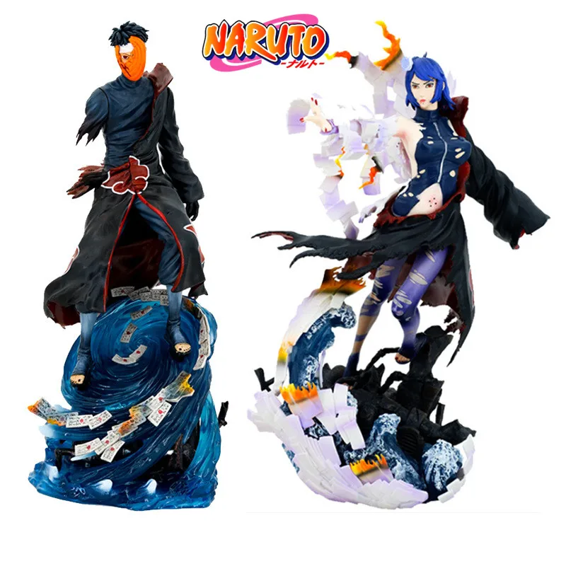 

35cm Anime Naruto GK Can Light War Damaged Soil Konan Uchiha Cw Dawn Organization Figures Model Ornaments Collectible Toys Gift
