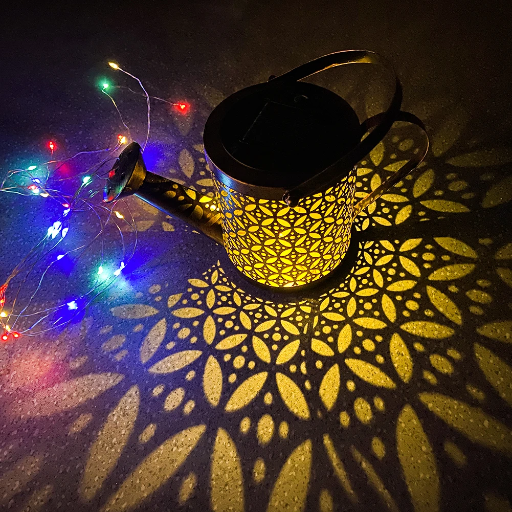 

Садовый светильник на солнечной батарее для газона, декоративная металлическая железная лампа для чайника, водонепроницаемый уличный свет...