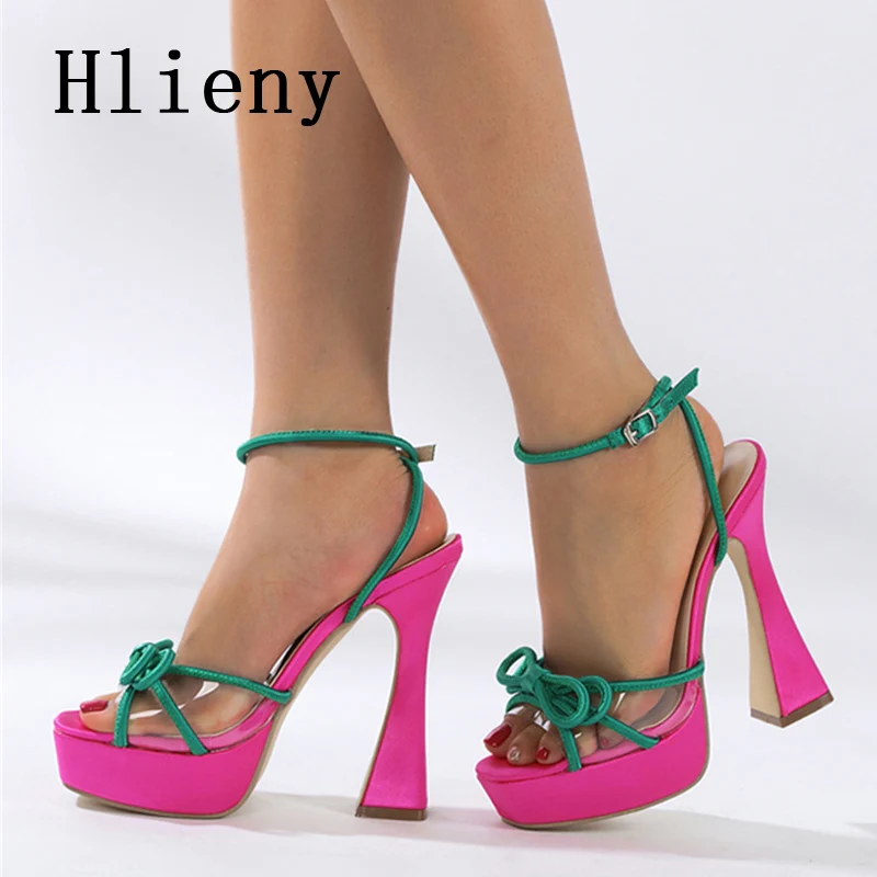 

Eilyken Summer Runway Style Brand Women High Heels Sandals Fashion Mixed Colors Butterfly-knot Peep Toe Platform Party Prom Shoe