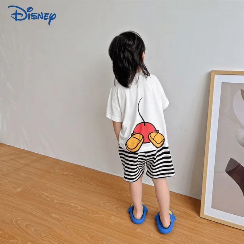 

Disney Mickey Donald Baby Girl Boy Modal Clothes Set T-shirt+Shorts Short Sleeve Clothing Suit Pullover Baby Clothes 18M-10Y