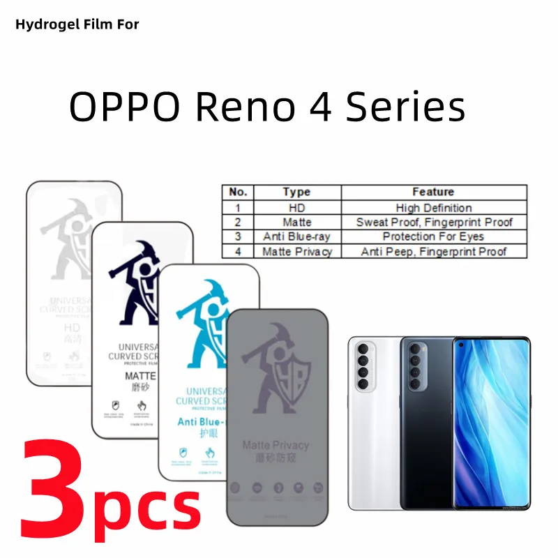 

3 шт., Гидрогелевая Защитная пленка для OPPO Reno 4 Pro