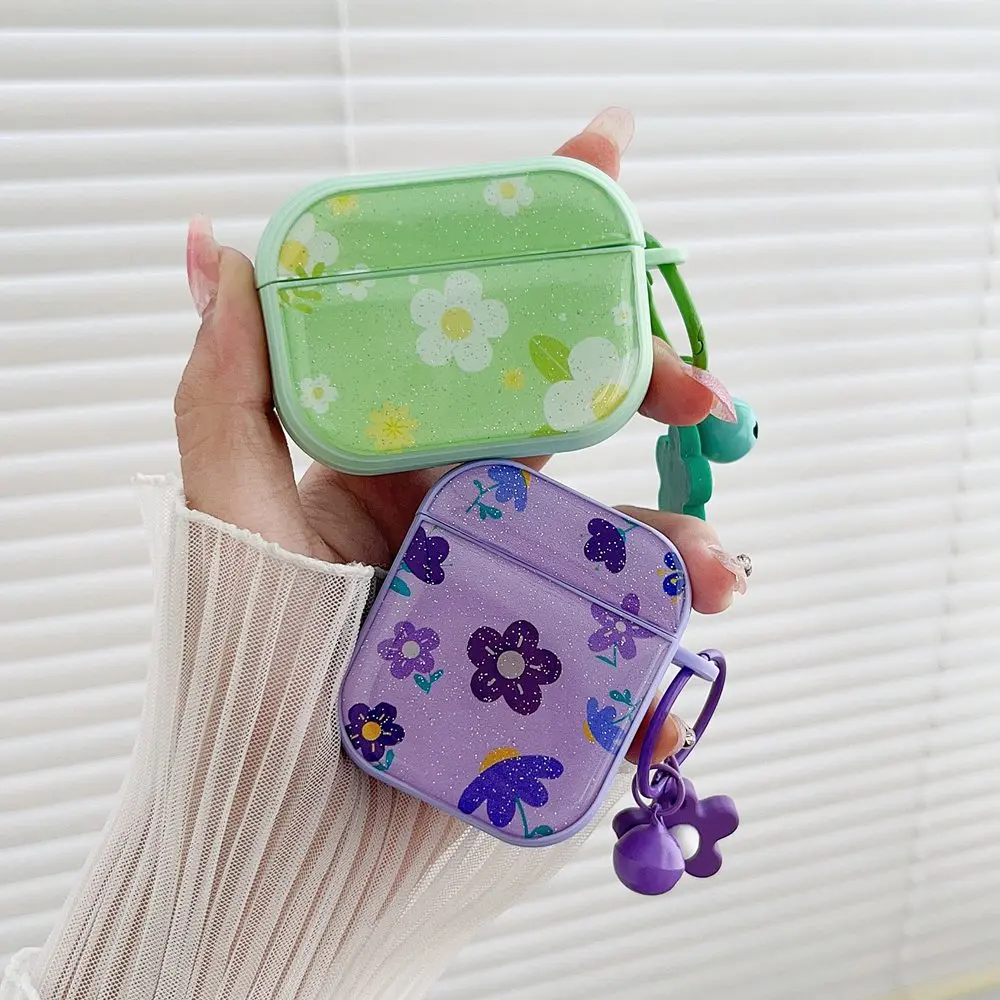 

Korean Fresh Flower Case for Apple AirPods 1 2 Pro Case Epoxy Flower Case for AirPods 3 Air Pods Pro Case with Keychain Lanyard