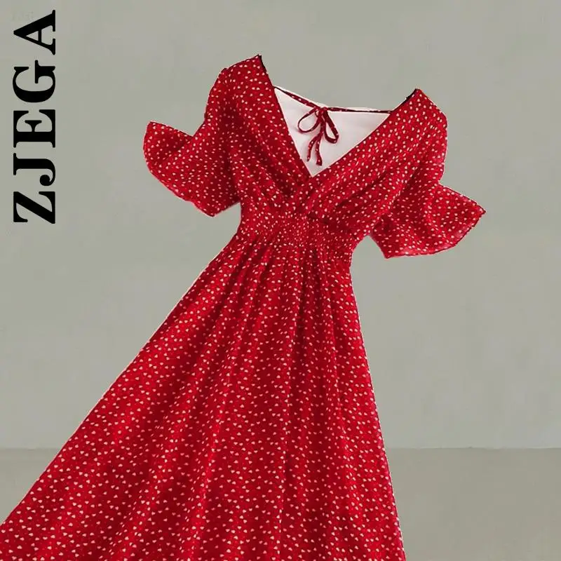 Платье Zjega женское Модное шифоновое платье с оборками и открытой спиной коротким