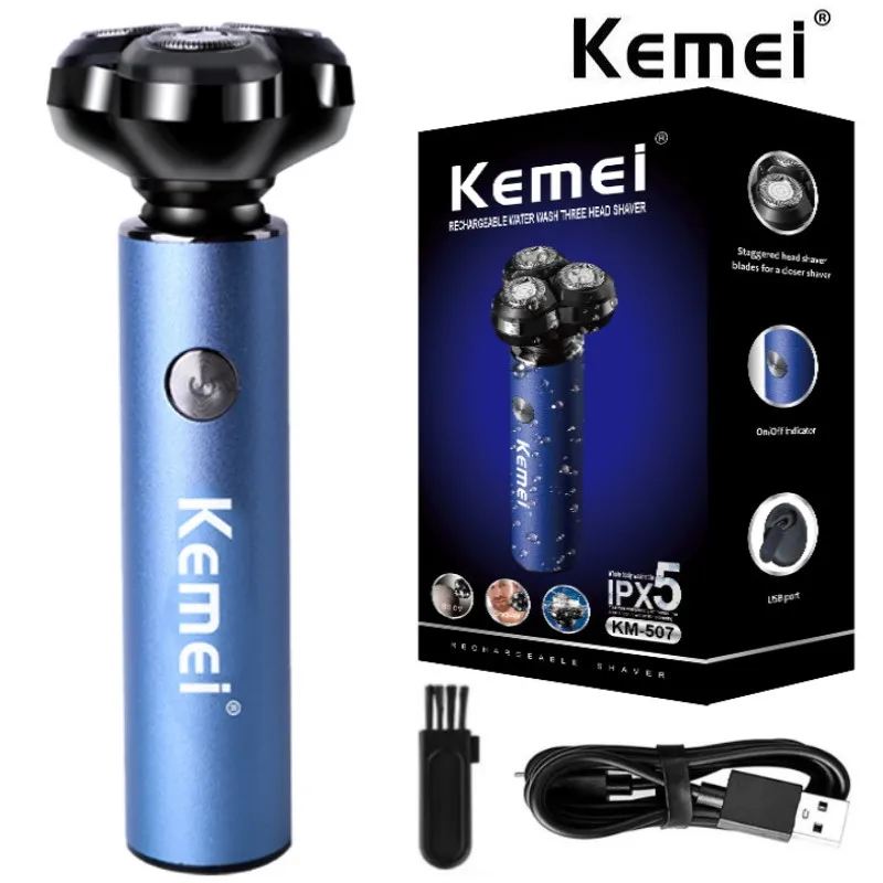 

Kemei 3D бритва с Плавающей головкой, компактная портативная Водонепроницаемая бритва для всего тела с USB-зарядкой, Мужская бритва