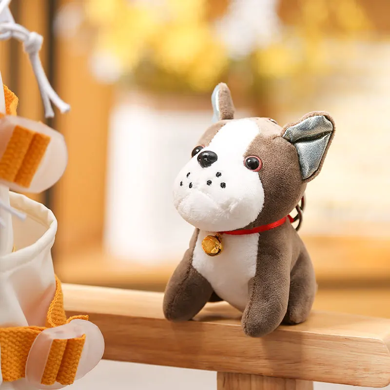 Новый модный крутой бульдог милый плюшевый реалистичный подвесной брелок для