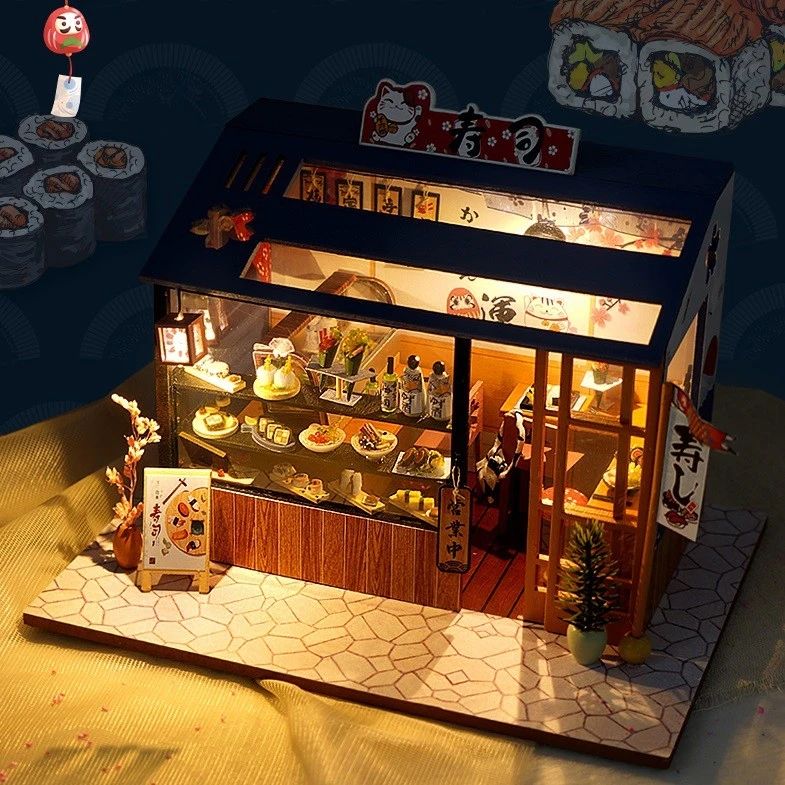 cutebee diy dollhouse kit wooden doll houses miniature dollhouse furniture kit with led toys for children christmas gift free global shipping