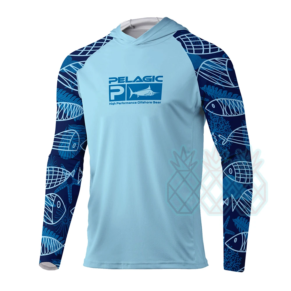 

Рубашка PELAGIC мужская с длинным рукавом, быстросохнущая блузка для рыбалки с УФ-защитой Upf 50 +, одежда для рыбалки