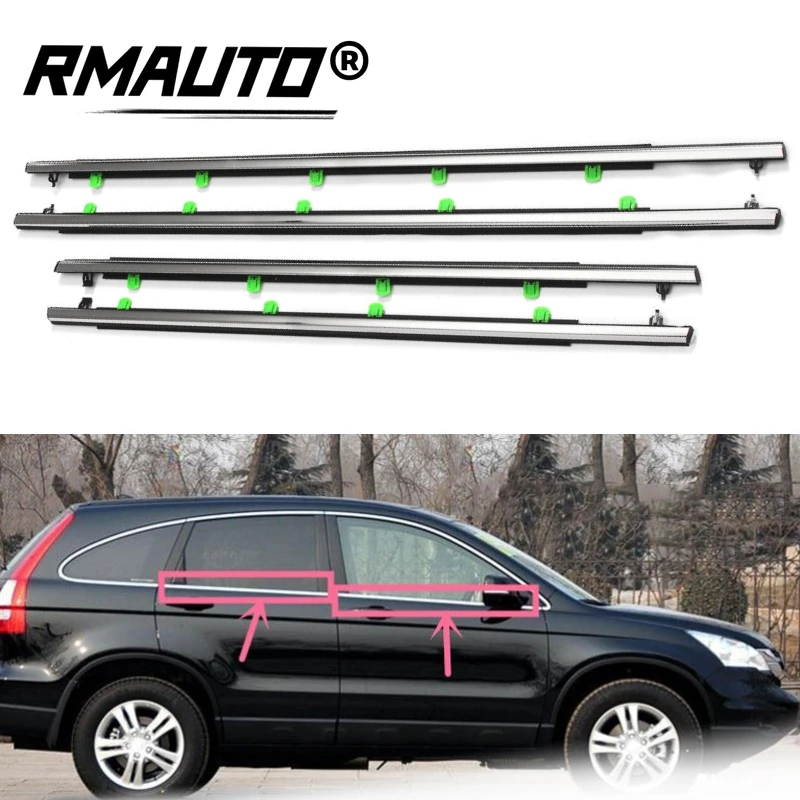 

RMAUTO For Honda CRV CR-V 2007-2011 Car Window Moulding Trim Weatherstrips Seal Belt Chrome Silver Car Door Belts Weather Strip