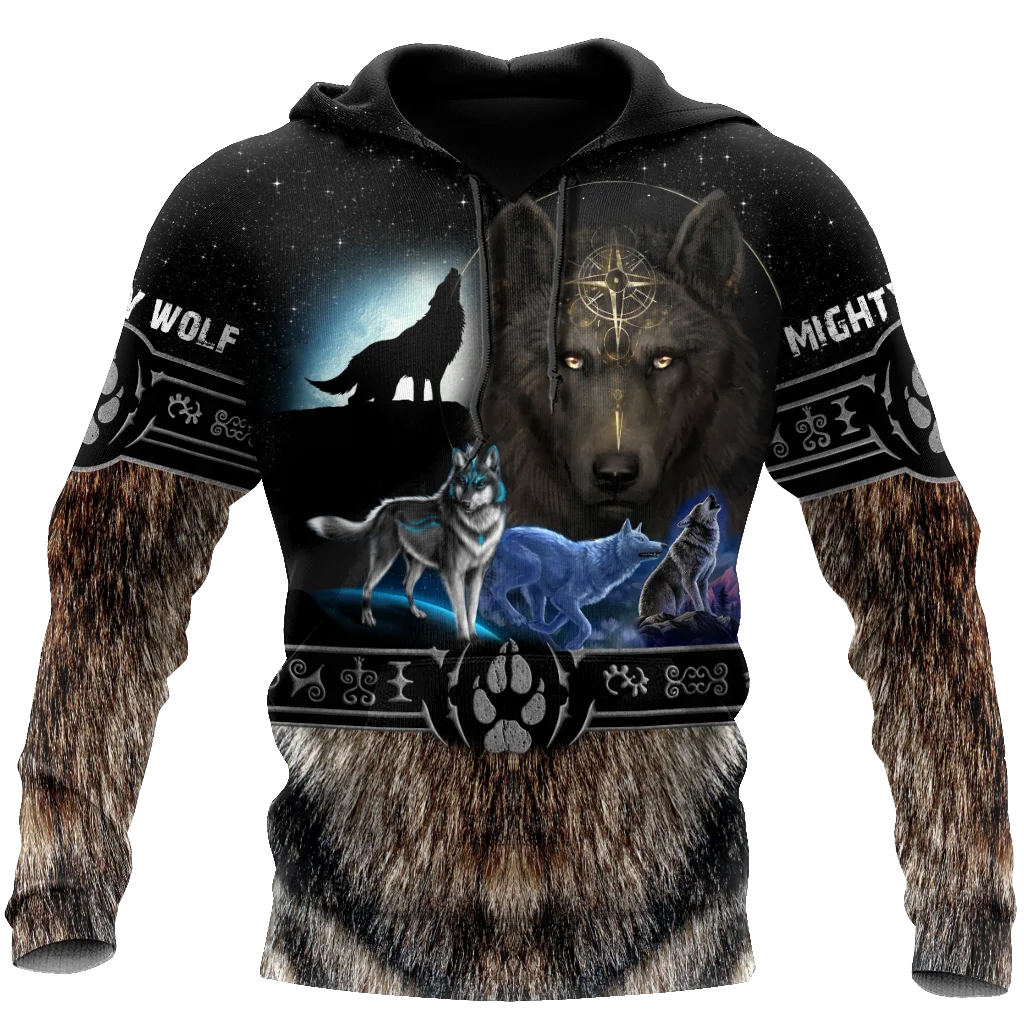 

New Fashion Men Wolf Animal 3D Printed Hooded Hoodies Men / Women's Shinning Wolf Design Sweatshirts 3D Harajuku Hoody -44