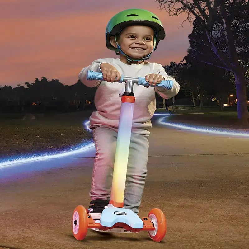 

Delightful 3 Wheel Kick Scooter with Colorful Light Patterns for Kids Ages 3-7 Years