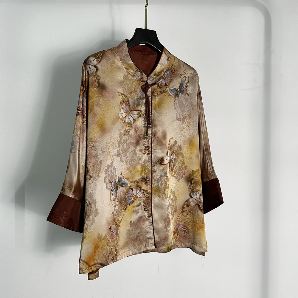 [9563 9565] Пряжа Xiangyun с гравировкой пиона 00 Шелковая жаккардовая верхняя одежда