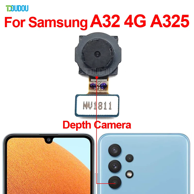 Задняя передняя камера A32 4G для Samsung SM-A325F A325M A325N Маленькая макрообразная глубина