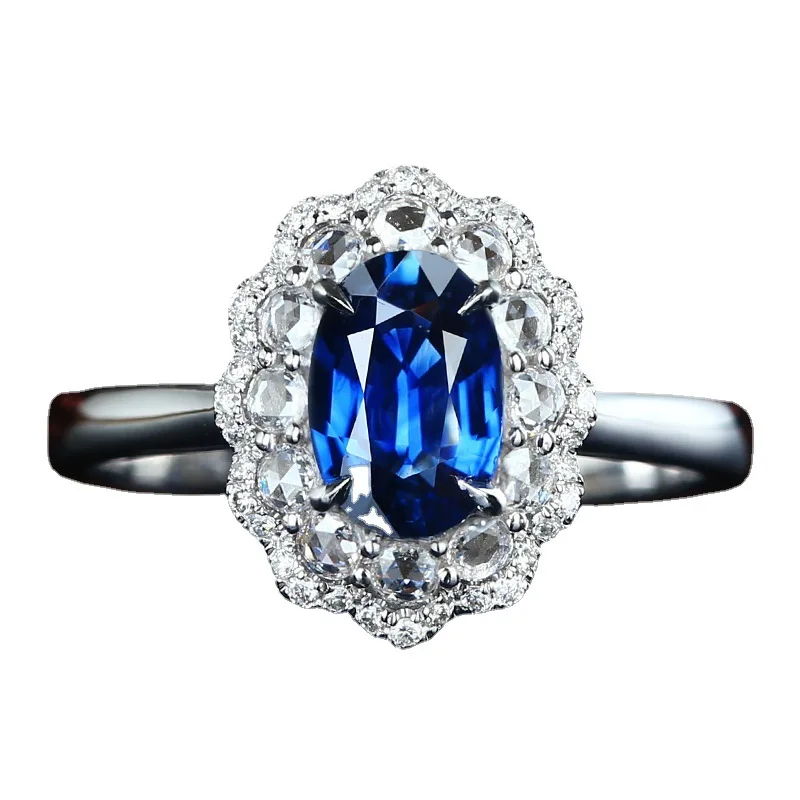 

Solid S925 Silver Ring Anillos De Sapphire Gemstone Bizuteria Genuine DIWENFU 925 Sterling Silver Wedding Sapphire Open Rings