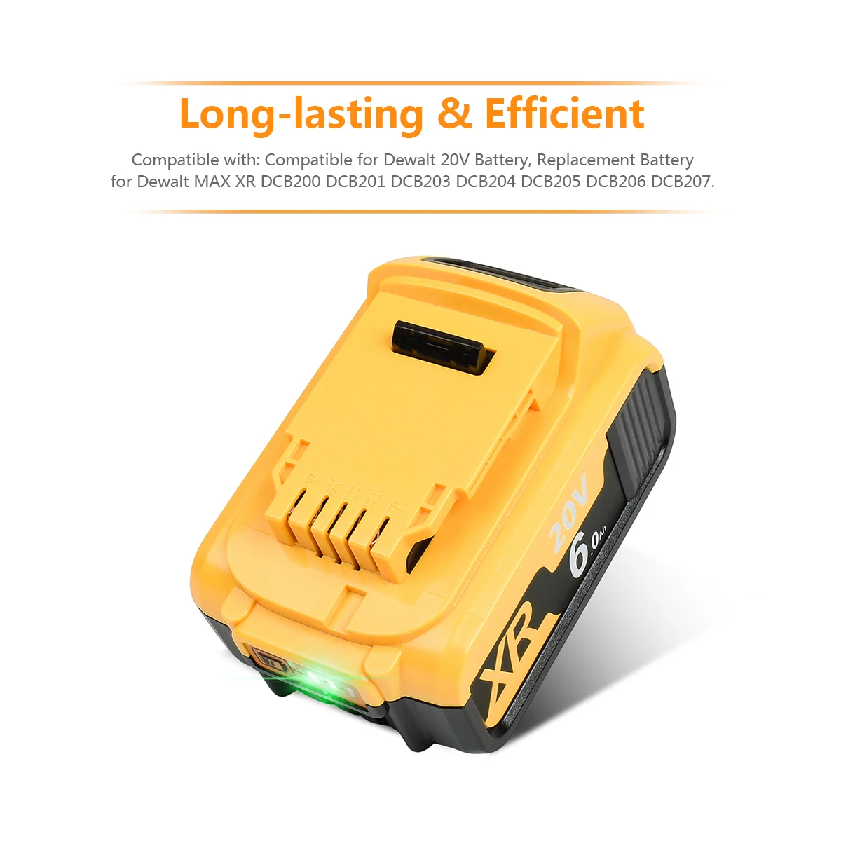 Литиевая батарея Powtree 18 в/20 в 6000 мАч для DeWalt DCB200 MAX замена батареи DCB181 DCB182 DCB204 DCB101