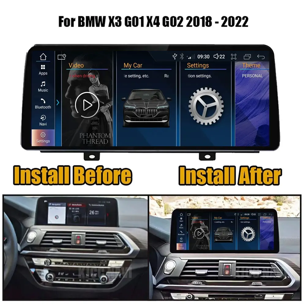 12 3 дюймов Android 14 для BMW X3 G01 X4 G02 2018 2019 EVO система авто мультимедийный плеер Carplay