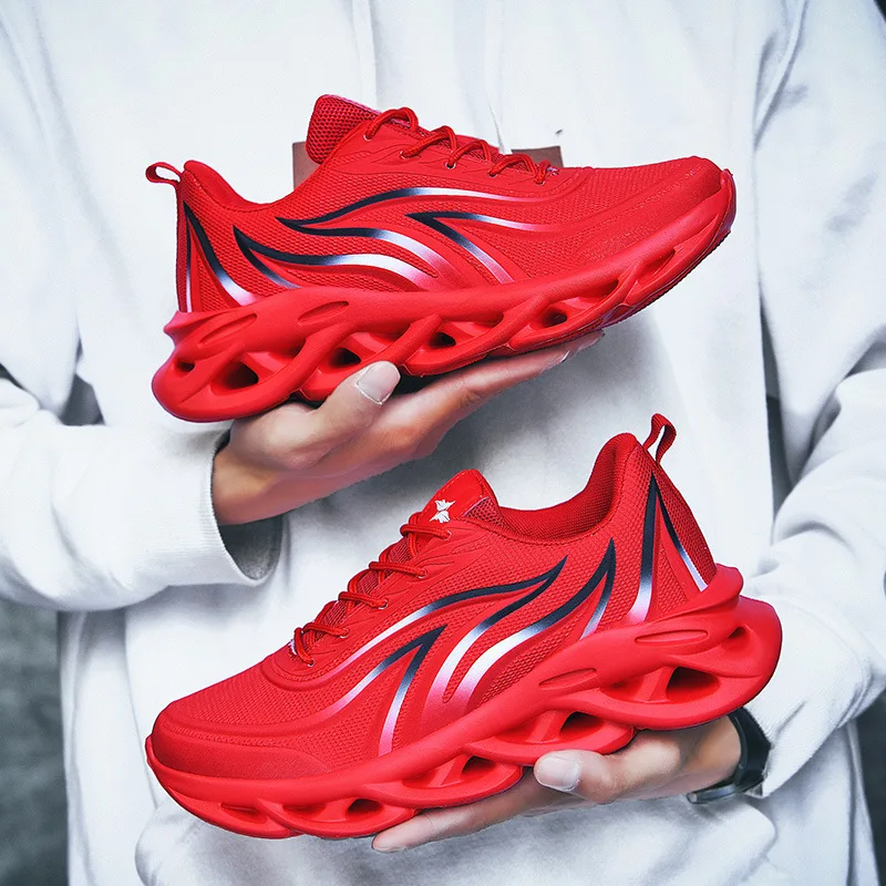 

big size 46 2022 New Summer Fashion Men Shoes Rubber Sneakers Running Shoes Sports Breathable Lace-up Zapatos De Hombre