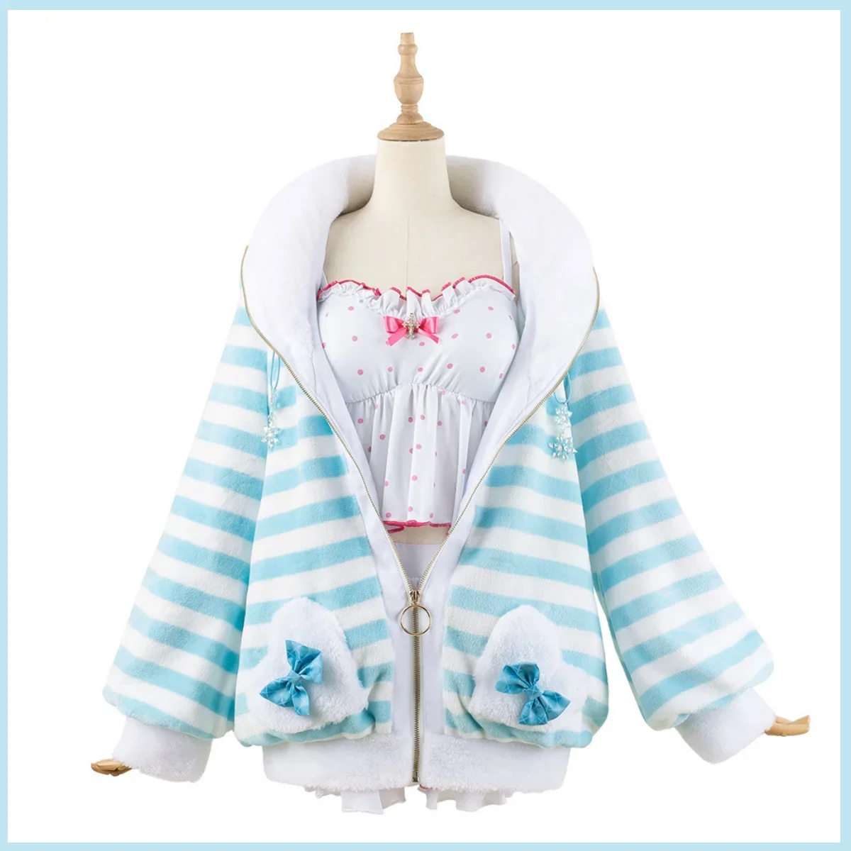 Аниме Виртуальная юкихана Lamy Косплей Костюм Hololive Пижама пушистая куртка юбка