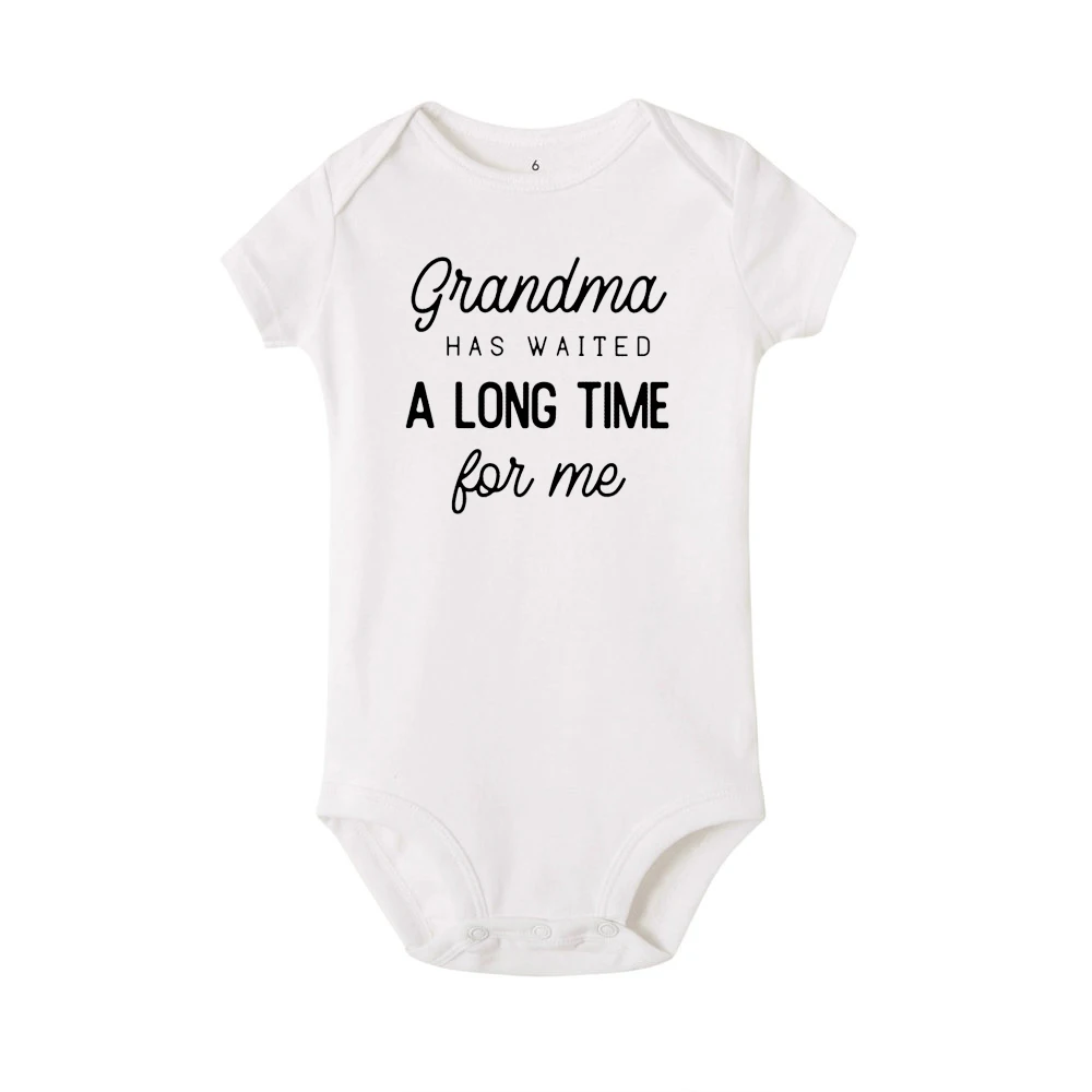 

Baby Girls Bodysuit Grandma Waited A Long Time for Me Newborn Playsuits Clothes Kids Cute Bodysuits Infant Girl Clothes M
