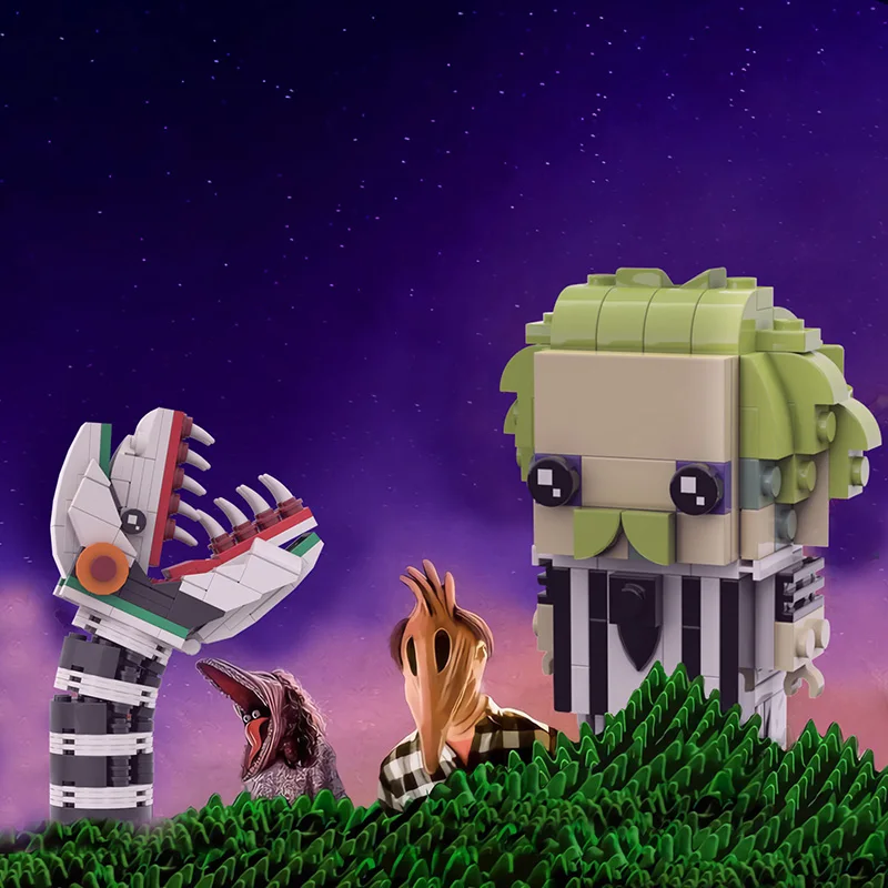 

MOC Horror Comedy Movie Beetle The Ghost Family Juiced Building Block Brick SetDoll Archmage and Summoning Snake Children's Gift