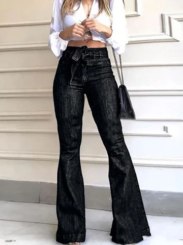 Women's Jeans Highwaisted Buttocks Flared Women's Pants Wide Leg Pants Black Jeans Vintage Trousers Korean Fashion Streetwear