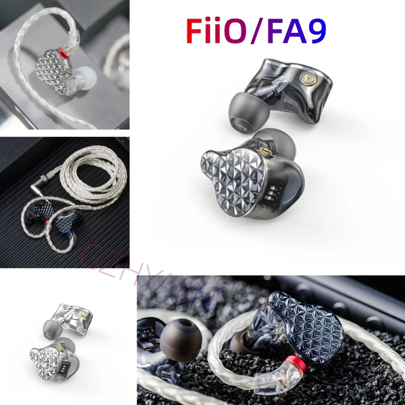 

FiiO FA9 In-Ear Earphones Hi-Res 6BA IEMs Detachable MMCX 8-stranded Silver-Plated Copper Cable 3 sound adjustment DLP 3D