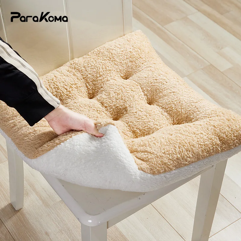 

Plush Chair Cushion Solid Color Lambswool Office Sedentary Floor Seat Butt Cushions Thickened Soft Throw Pillows