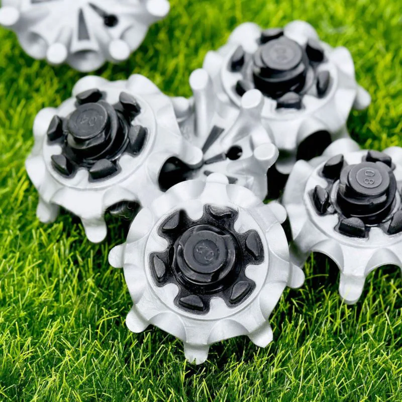 

14pcs Silver Black Fast Twist Studs Tri-Lok Golf Studs TPR Double Hardness Structure For Footjoy Ultra-thin Non-slip Golf Studs