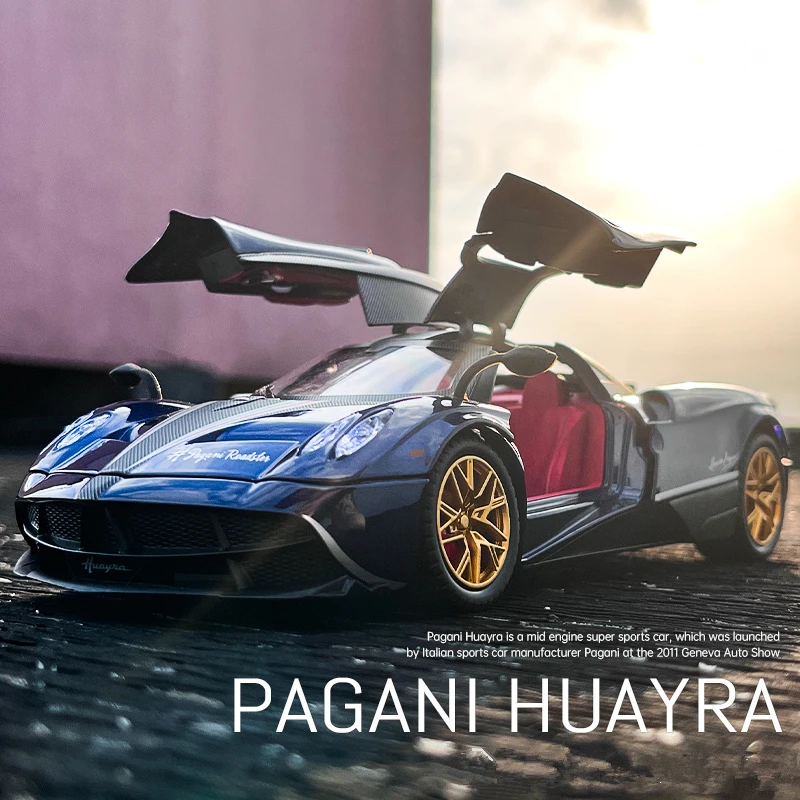 

1/24 Pagani Huayra Dinastia Alloy Racing Car Model Diecasts Metal Toy Sports Car Model Simulation Sound and Light Childrens Gift